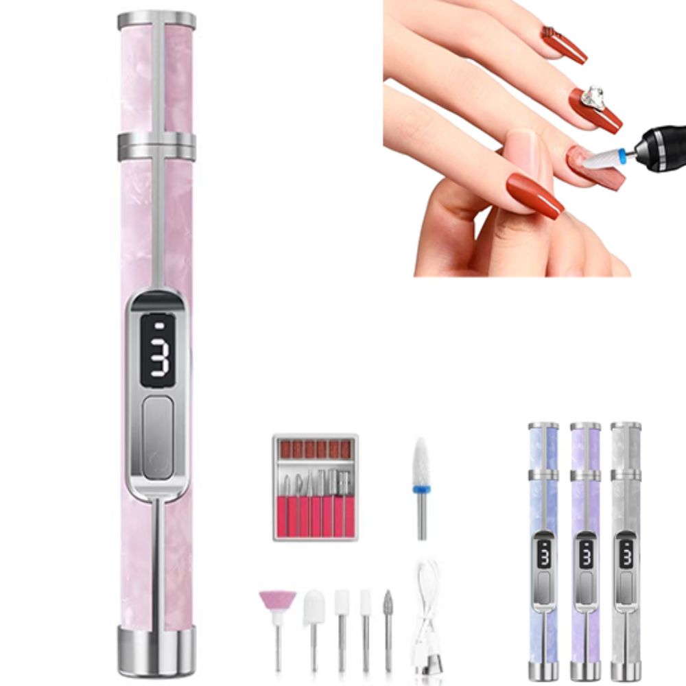 Nail Drill Machine - เครื่องตะไบเล็บไฟฟ้าเสียงเบา 4 ระดับความเร็ว ปรับได้หลายระดับ เครื่องขัดเล็บแบบชาร์จไฟได้ ชุดตะไบขัดเล็บ