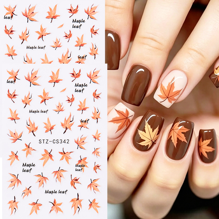 สติกเกอร์ติดเล็บลายใบเมเปิ้ลสี - Nail Art Orange บทวิจารณ์และราคา