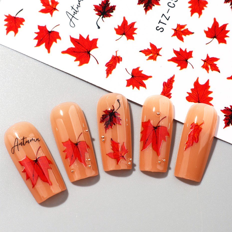 สติกเกอร์ติดเล็บลายใบเมเปิ้ลสี - Nail Art Orange บทวิจารณ์และราคา