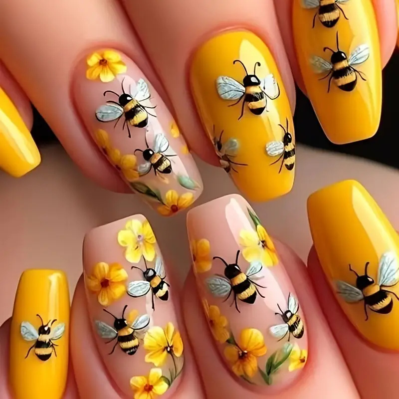 24 ชิ้น/เซ็ตขนาดกลางยาวเล็บปลอ - Nail Art Press On บทวิจารณ์และราคา