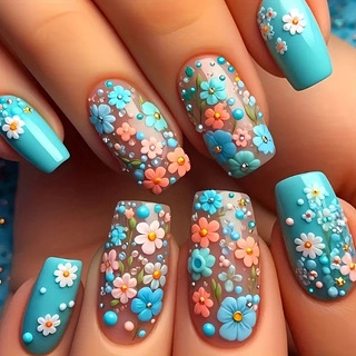 24 ชิ้น/เซ็ตขนาดกลางยาวเล็บปลอ - Nail Art Press On บทวิจารณ์และราคา