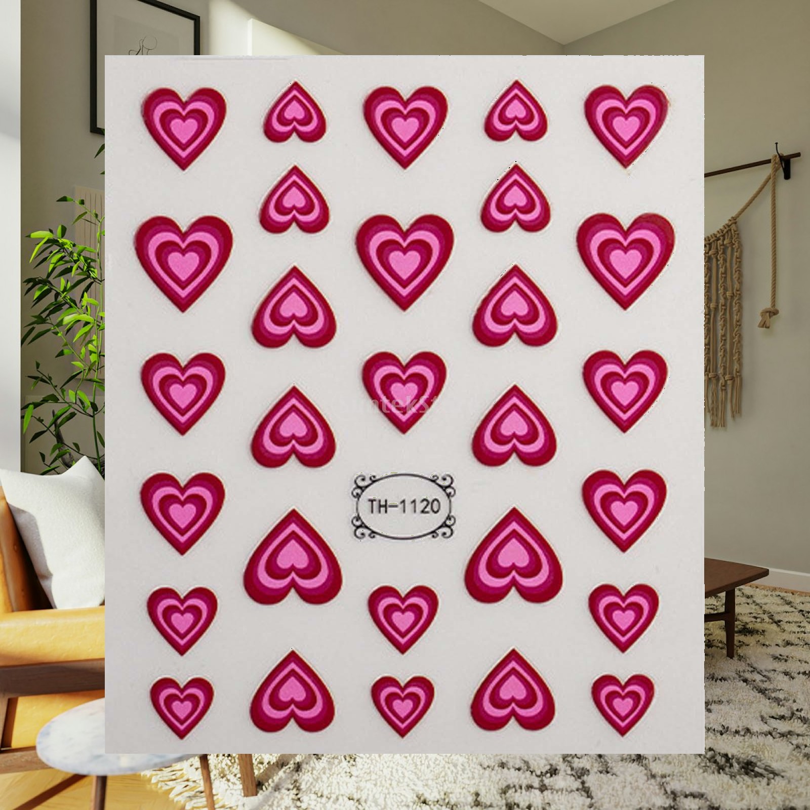 ชุดสติกเกอร์ติดเล็บลายหัวใจ 3  - Nail Art Valentines Day บทวิจารณ์และราคา