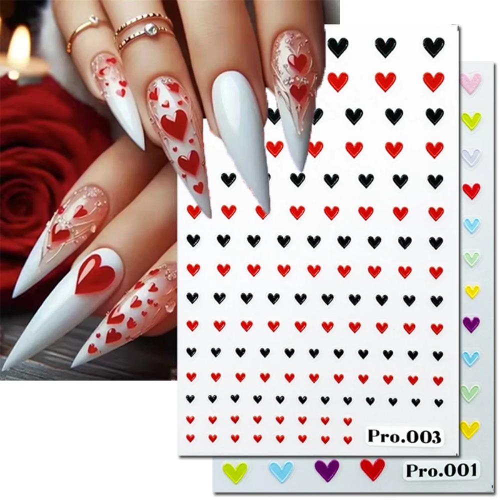 สติกเกอร์ติดเล็บลายปั๊มนูน 5D  - Nail Art Valentines Day บทวิจารณ์และราคา