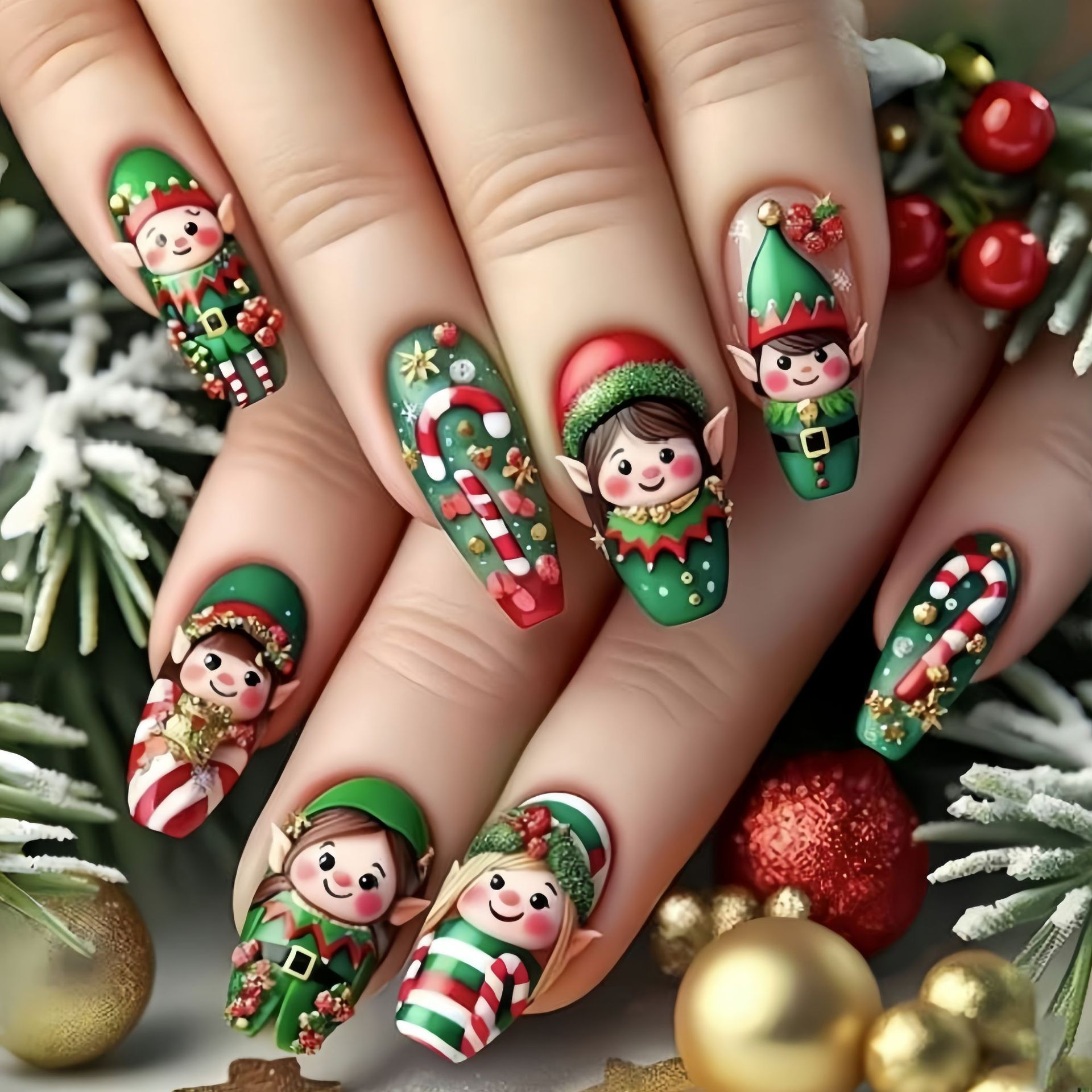 เล็บปลอมขนาดกลางสำหรับงานปาร์ต - Nail Art Press On บทวิจารณ์และราคา