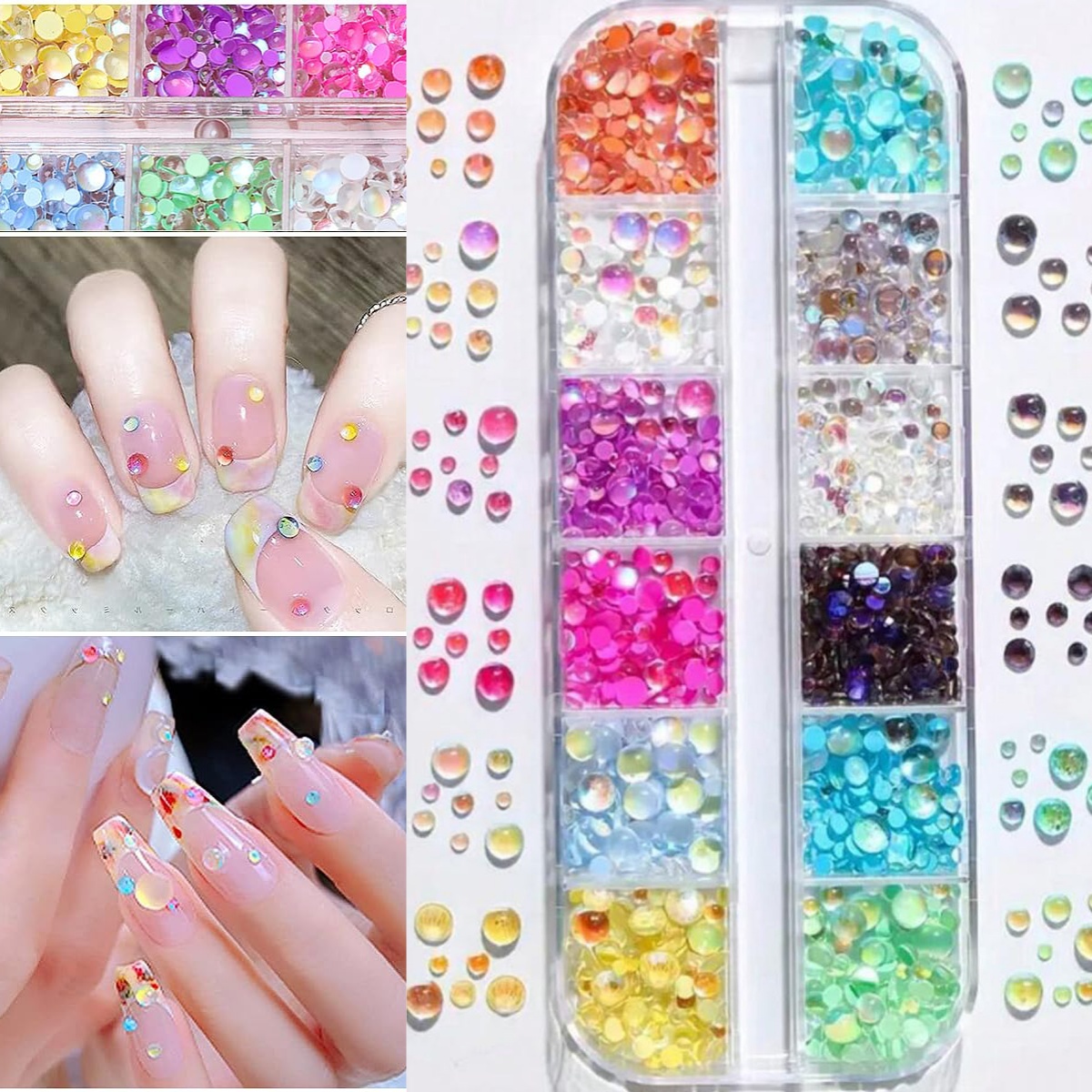 1 กล่องลูกอมสีผสมขนาด Mermaid  - Nail Art Valentines Day บทวิจารณ์และราคา