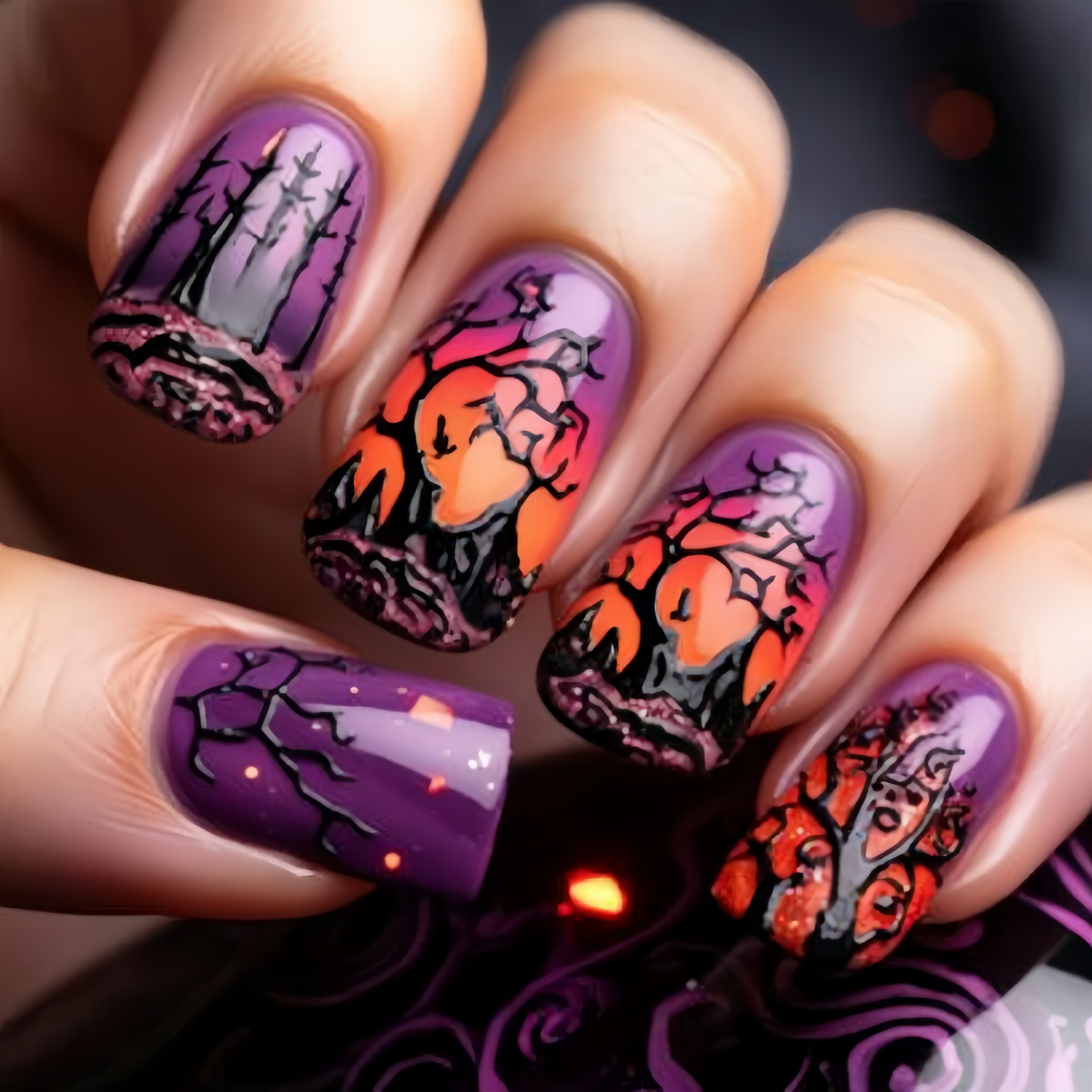 เล็บปลอมทรงสี่เหลี่ยมขนาดกลางส - Nail Art Orange บทวิจารณ์และราคา