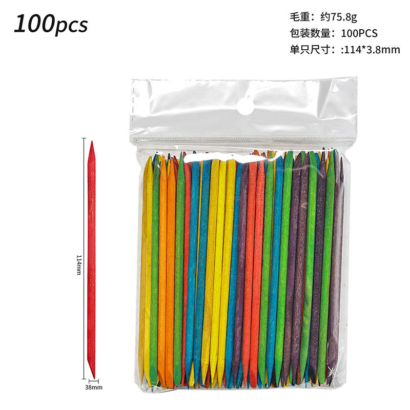 100 ชิ้น Cuticle Pusher Remove - Nail Art Orange บทวิจารณ์และราคา