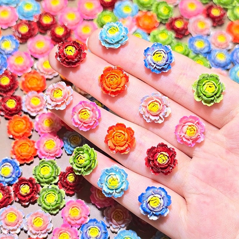 50 ชิ้น คละสี คาโบชองเรซิ่นกุห - Nail Art Ombre บทวิจารณ์และราคา