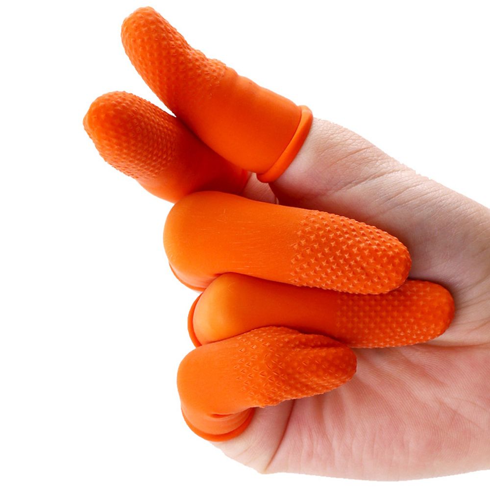 100 ชิ้น ปลอกนิ้วมือยางป้องกัน - Nail Art Orange บทวิจารณ์และราคา